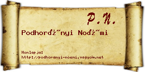 Podhorányi Noémi névjegykártya