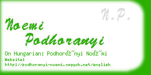 noemi podhoranyi business card